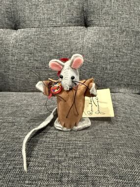 Vintage Bea Clark Mouse House Collection Native American Felt Mouse Jeremiah #6